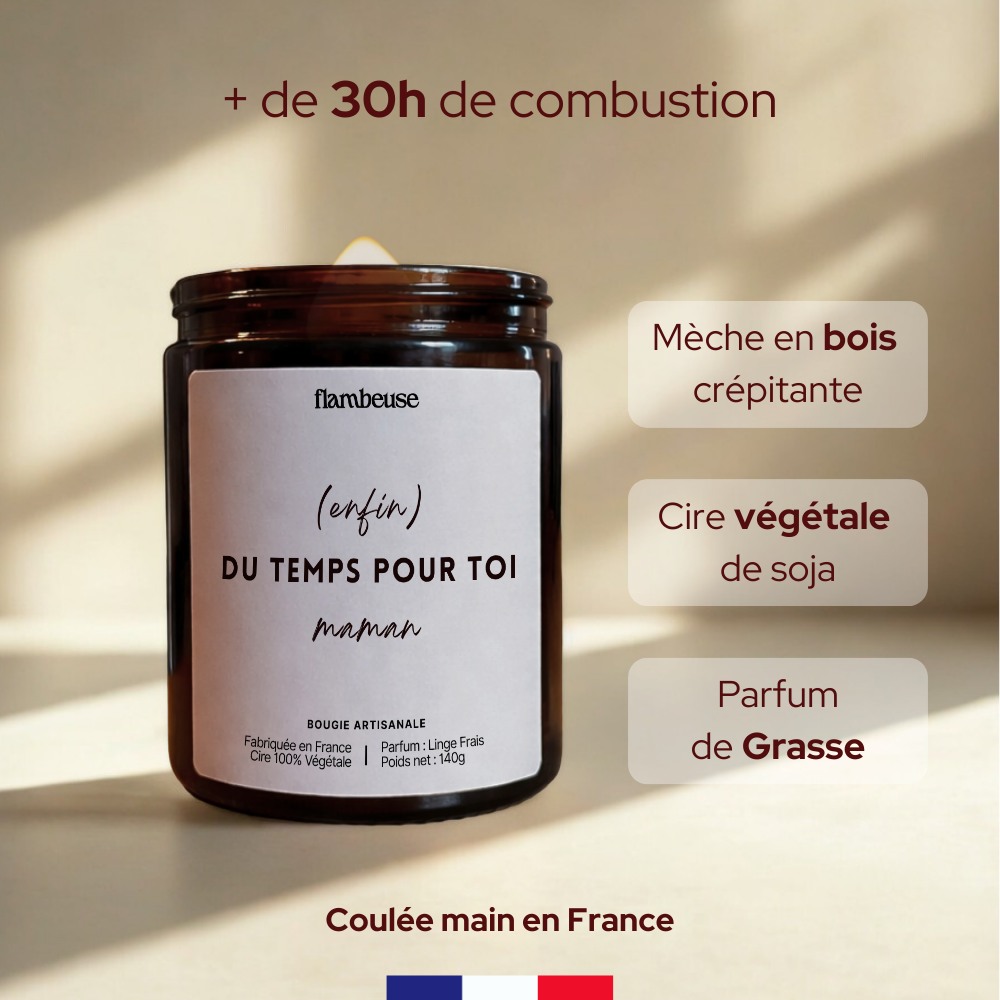 Bougie "(enfin) du temps pour toi maman"