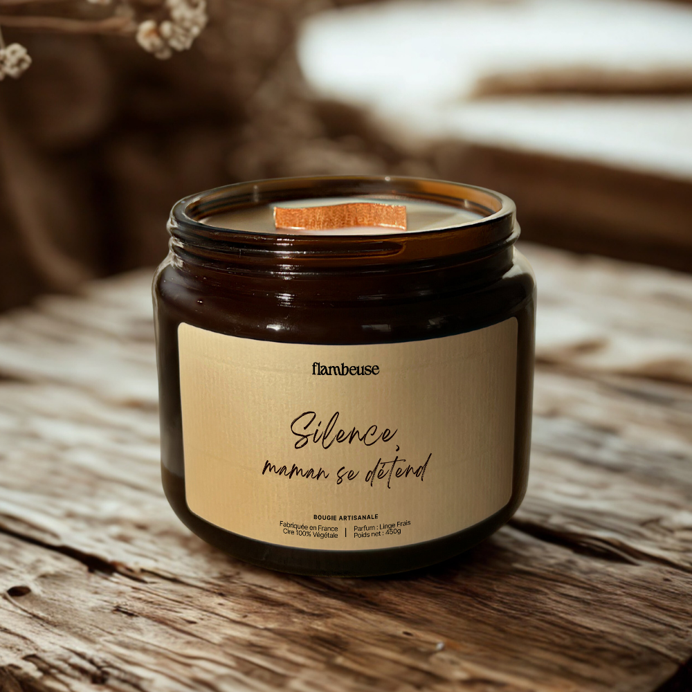 Bougie "Silence, maman se détend" 450g