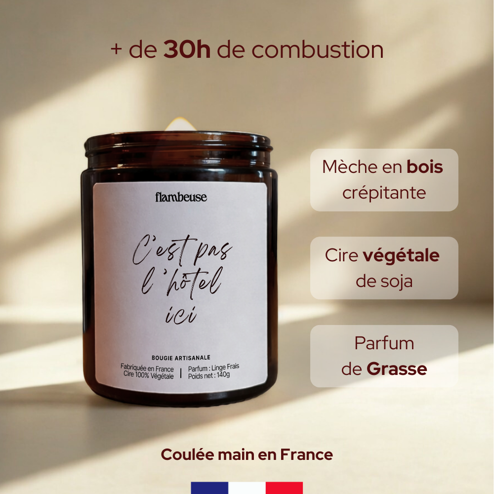 Bougie "C'est pas l'hôtel ici"