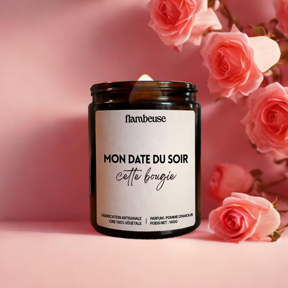 Bougie "Mon date du soir : cette bougie"