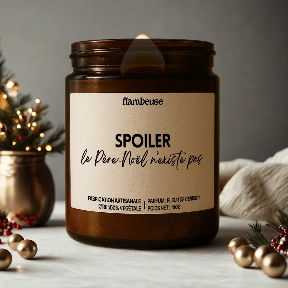 Bougie "Spoiler : Le Père-Noël n'existe pas"