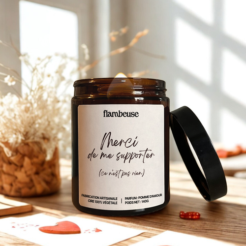 Bougie "Merci de me supporter. Ce n'est pas rien"