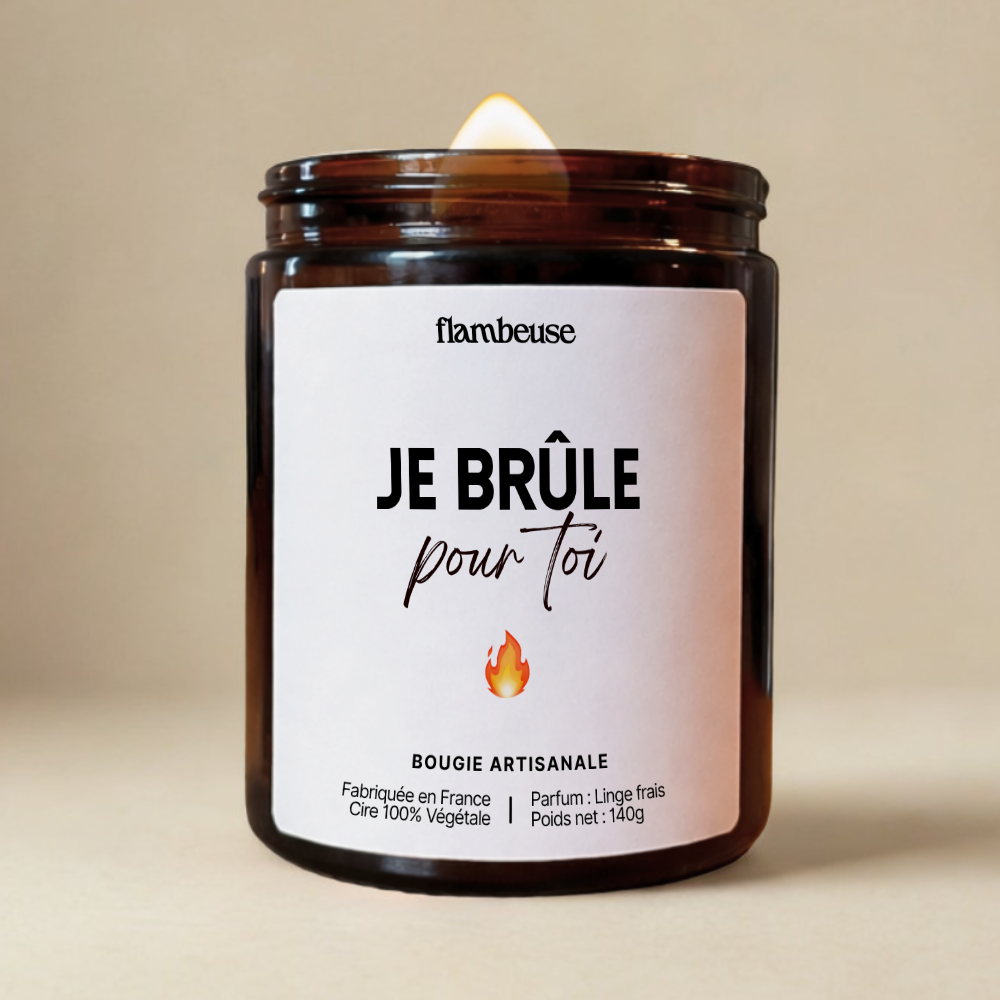 Bougie "Je brûle pour toi"