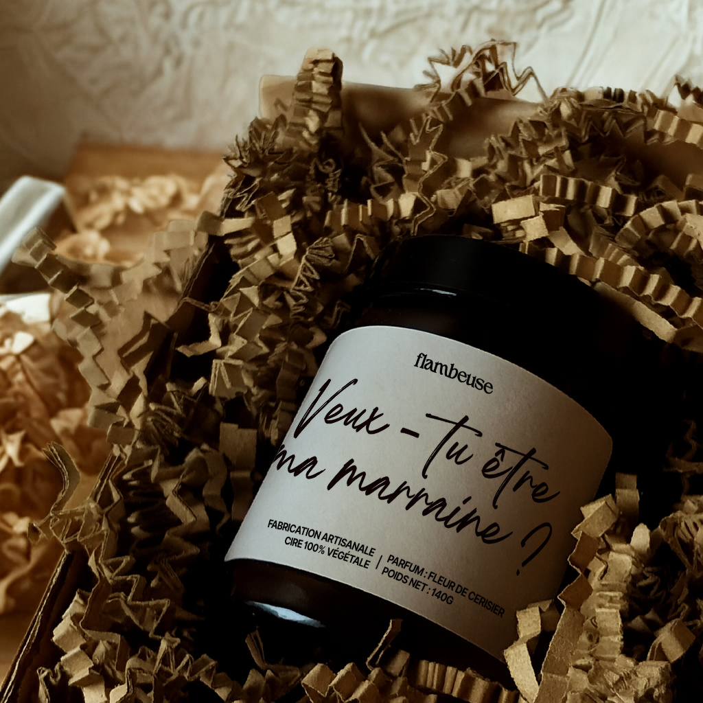 Bougie "Veux-tu être ma marraine ?"