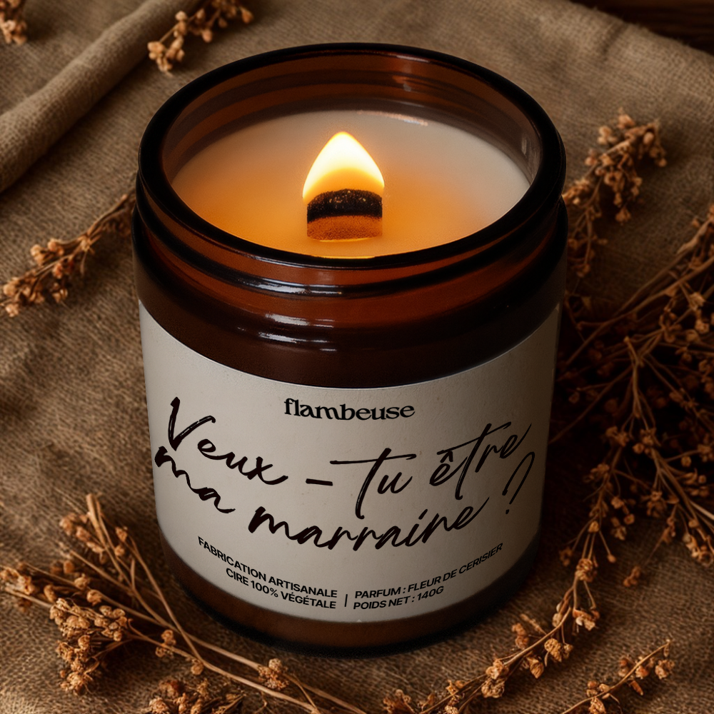 Bougie "Veux-tu être ma marraine ?"