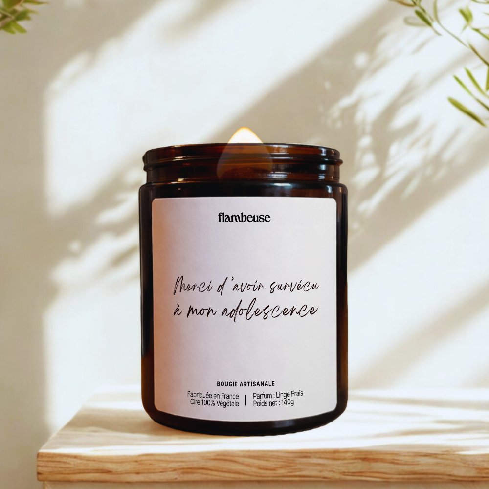 Bougie "Merci d'avoir survécu à mon adolescence"