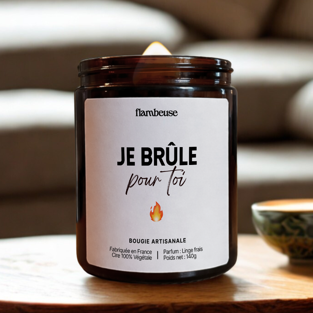 Bougie "Je brûle pour toi"