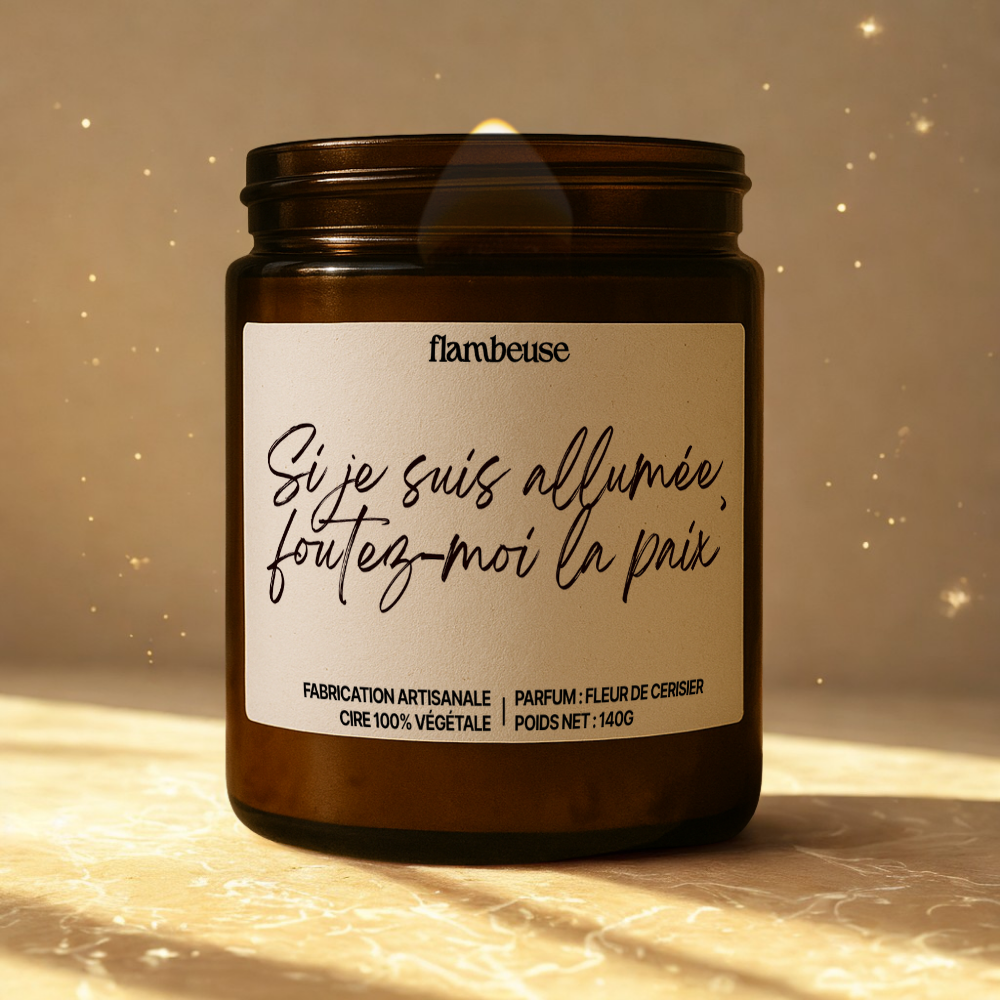 Bougie "si je suis allumée, foutez-moi la paix"