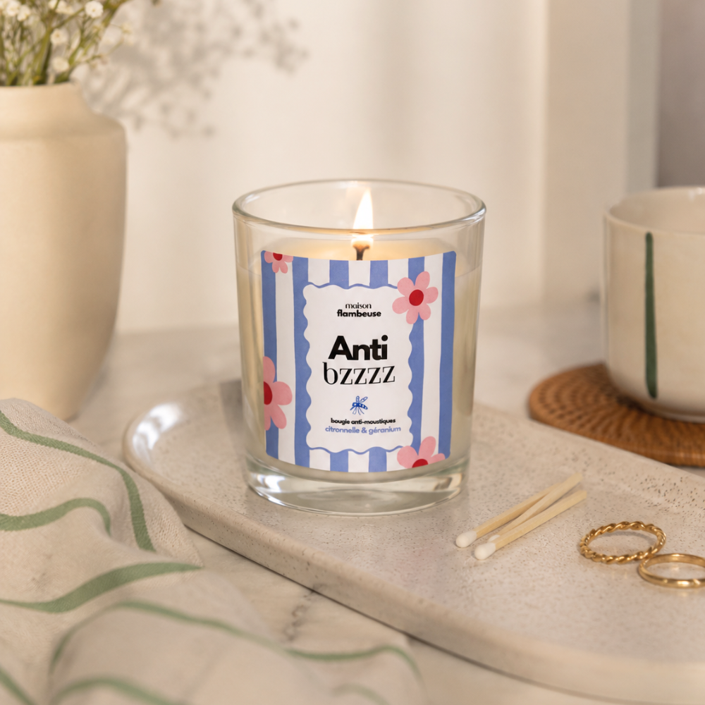 Bougie citronnelle & géranium anti-moustiques  - "Anti bzzzz"