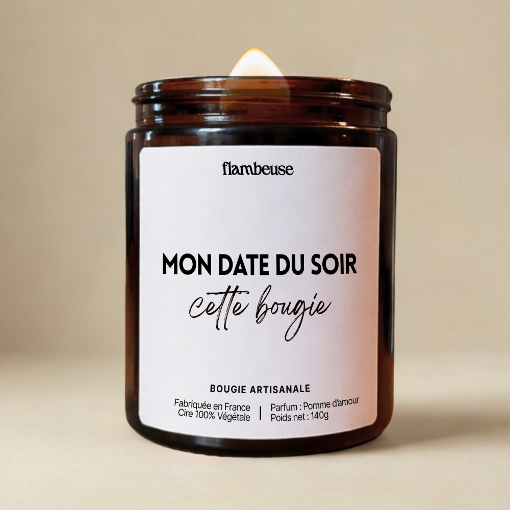 Bougie "Mon date du soir : cette bougie"