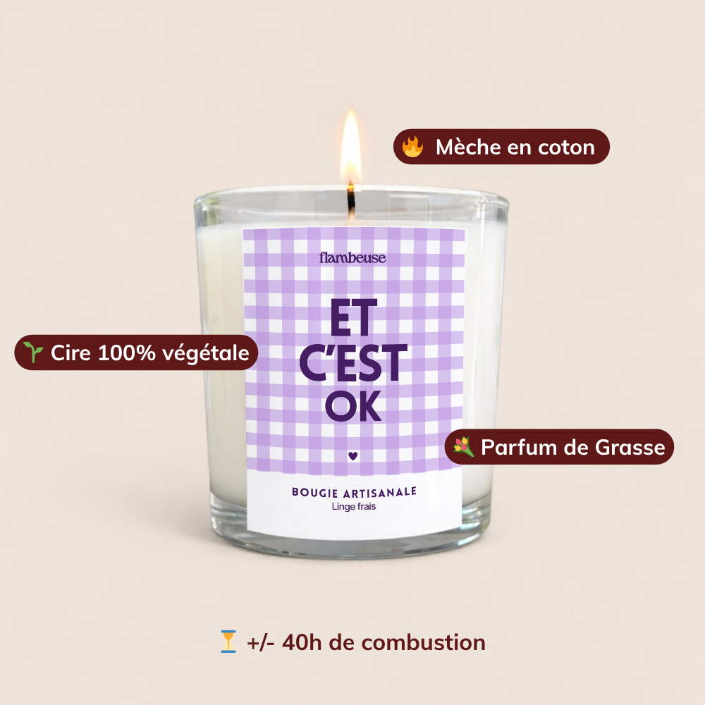Bougie Vichy 180g - Et c'est ok