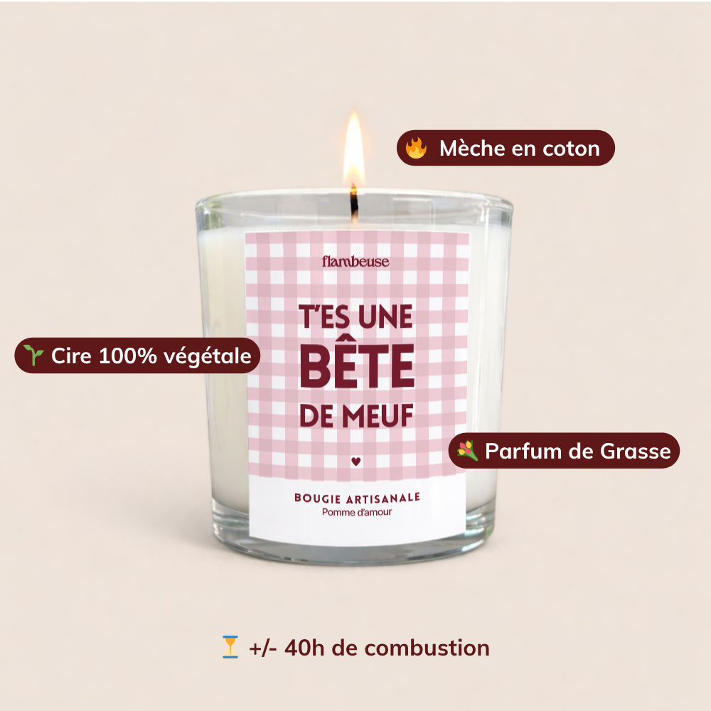 Bougie Vichy 180g - T'es une bête de meuf