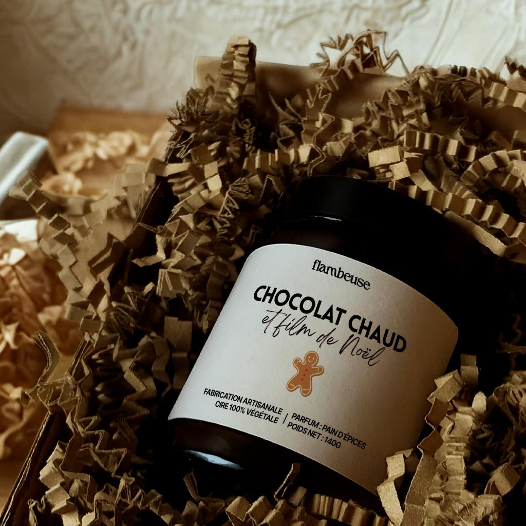 Bougie "Chocolat chaud et film de Noël"