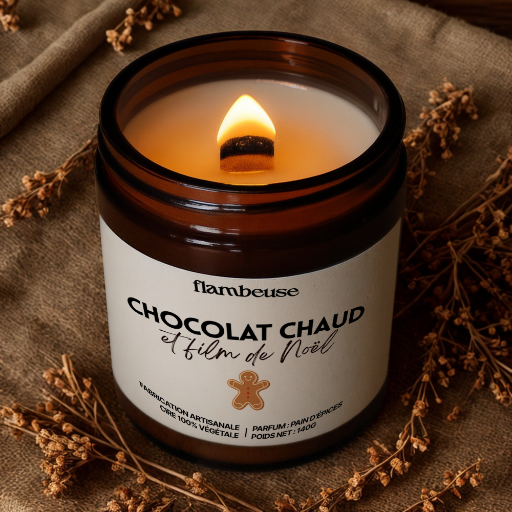 Bougie "Chocolat chaud et film de Noël"