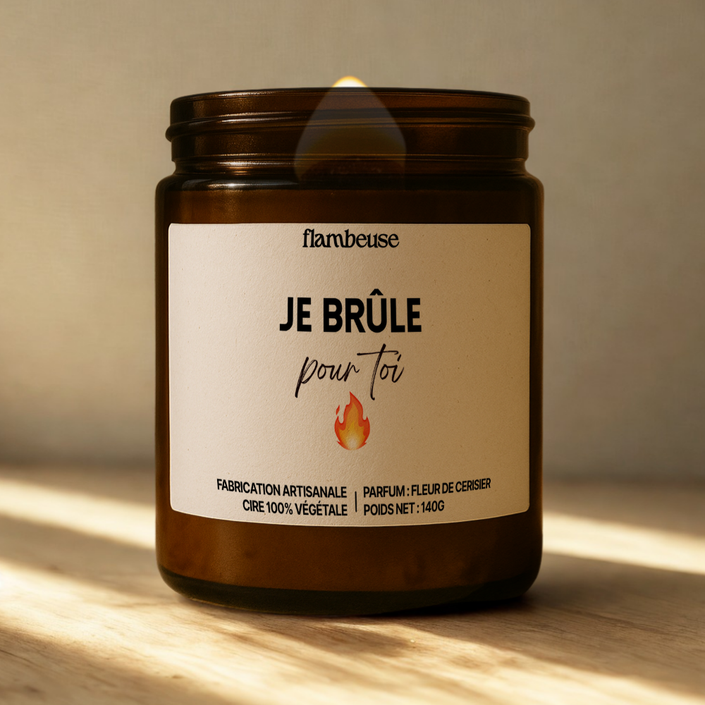 Bougie "Je brûle pour toi"