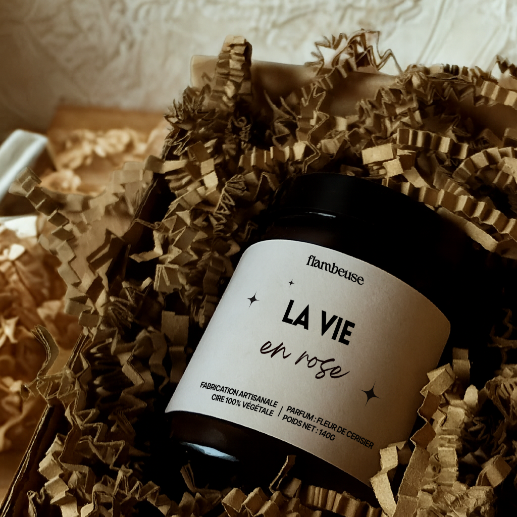 Bougie "La vie en rose"