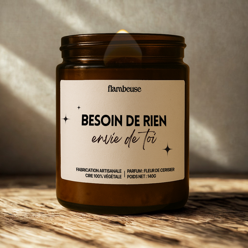 Bougie "Besoin de rien, envie de toi"