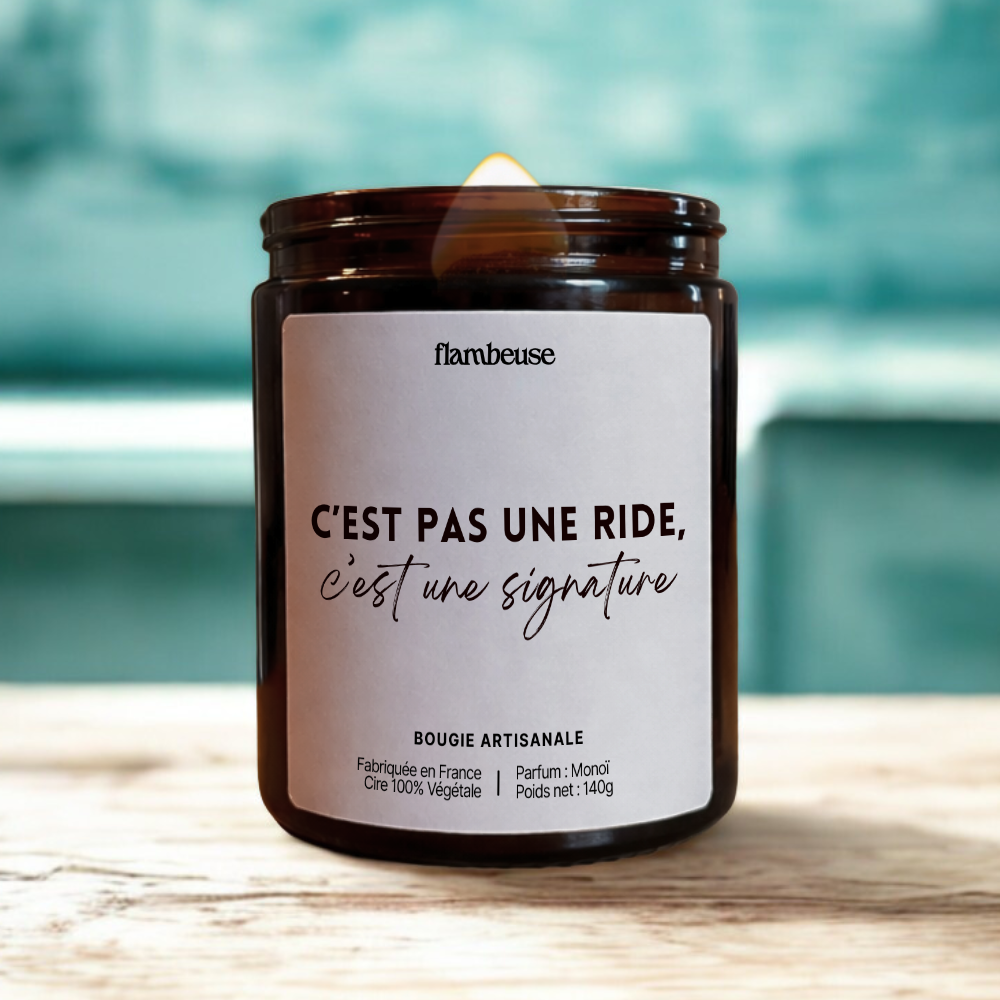 Bougie "C'est pas une ride, c'est une signature"