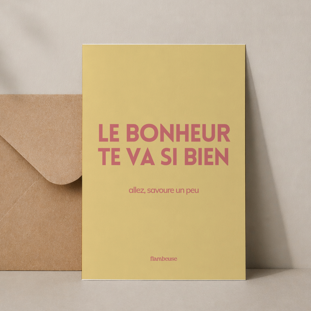 Carte de voeux A6 - Le bonheur de ta si bien